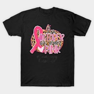 Emergency Nurse In October We Wear  Breast Cancer LOVE T-Shirt